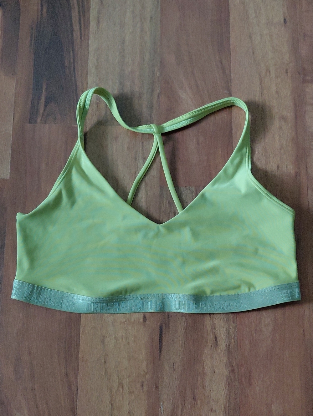 Under Armour Neon Green Yellow V Neck Sports Bra